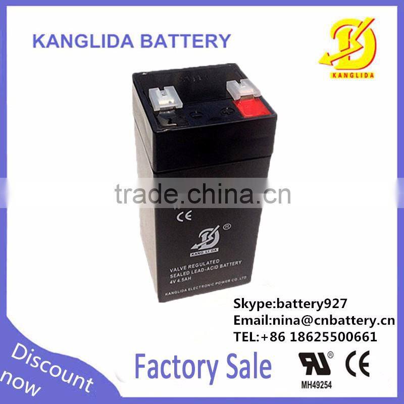 rechargeable long life sealed lead acid battery 4v 4ah electric player battery