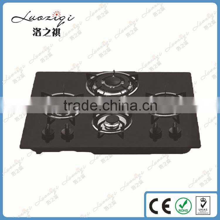 Kitchen Appliance, tempered glass surface 4 burner Gas Cooktop, 4 burner gas stove