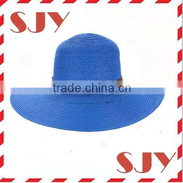 hot selling lady wide brim floppy woven paper straw hat