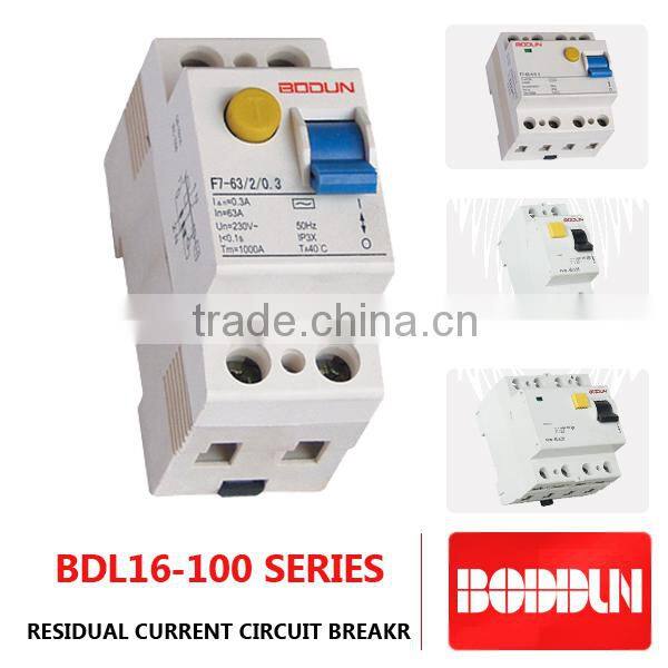 BDL16-100 yueqing rccb circuit breaker 4p 30ma