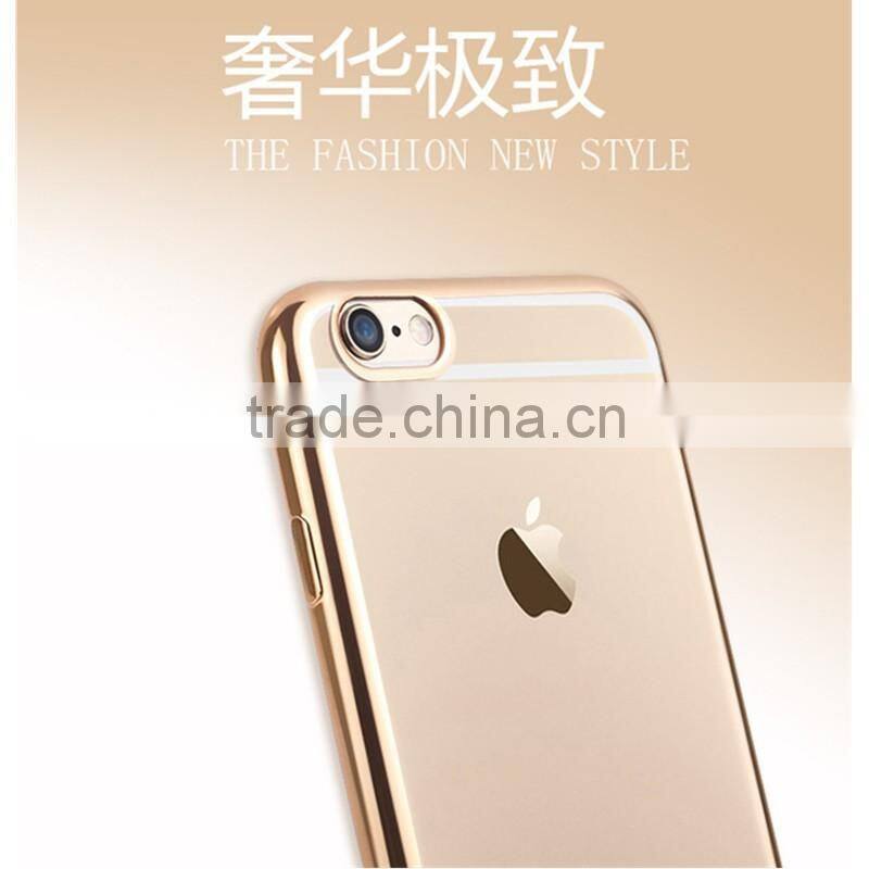 electroplating TPU back cover bumper phone case for Apple iphone 7 6 6s 6s plus 5 S 4 SE A C