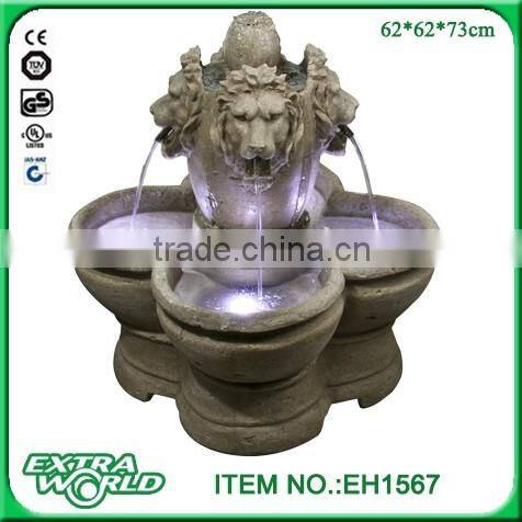 43 Inch Twisted Ladder-shaped Pillars Seven Bowl Fiberglass Fountain