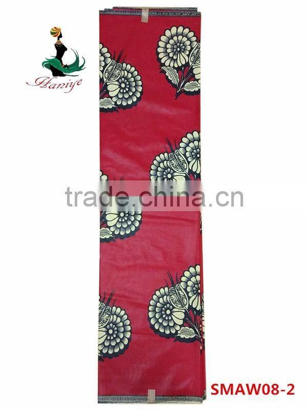super real Wax Fabric with 100 cotton print wax fabric for african SMAW8