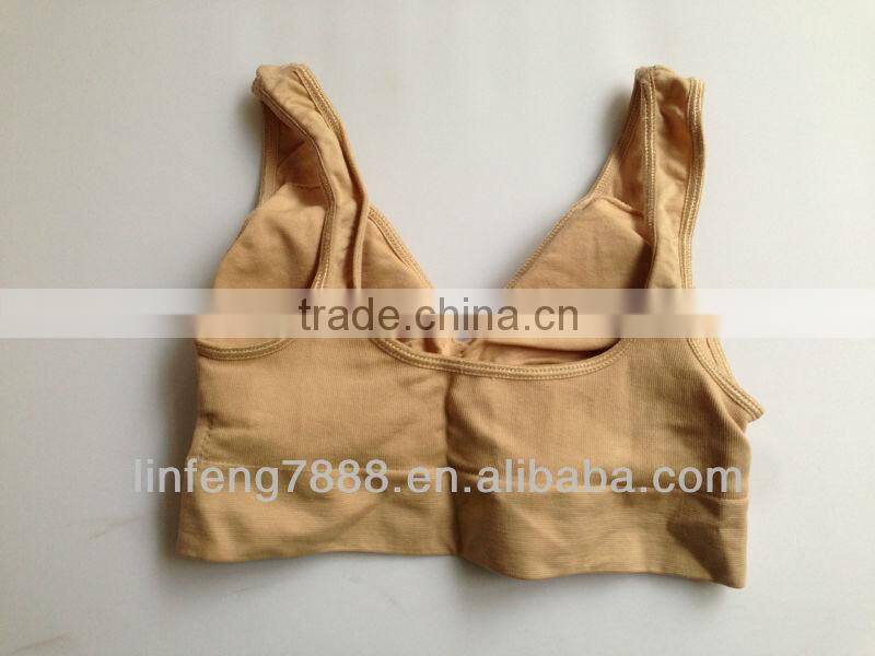 Seamless genie bra with removable pads made in China Wholesale