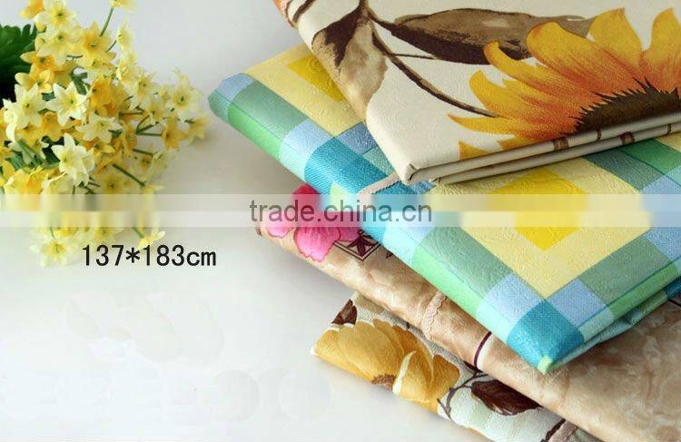 Newest transparent printed all-in-one vinyl table cloth piece/roll