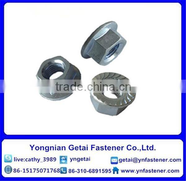 M5-M20 Zinc Plated hex head flange nut High Quality