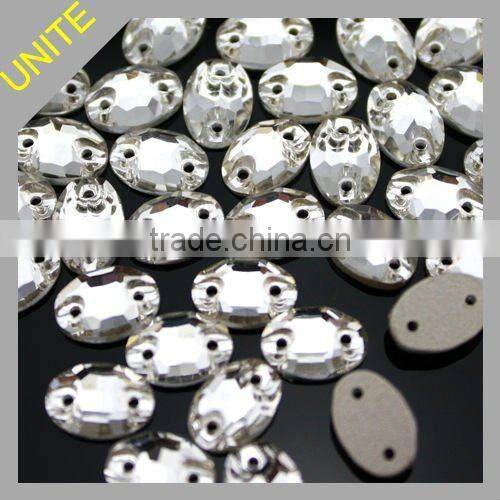 Oval Sew-on Crystal Stone Crystal AB