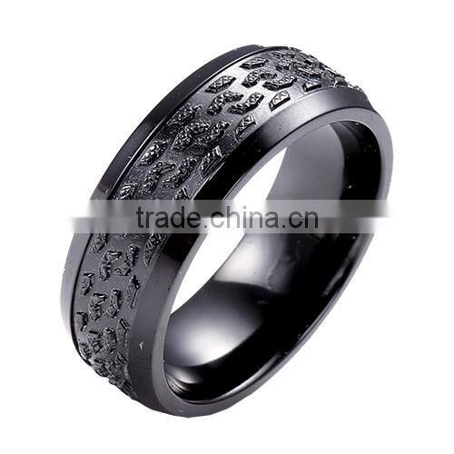 Distinctive black titanium ring