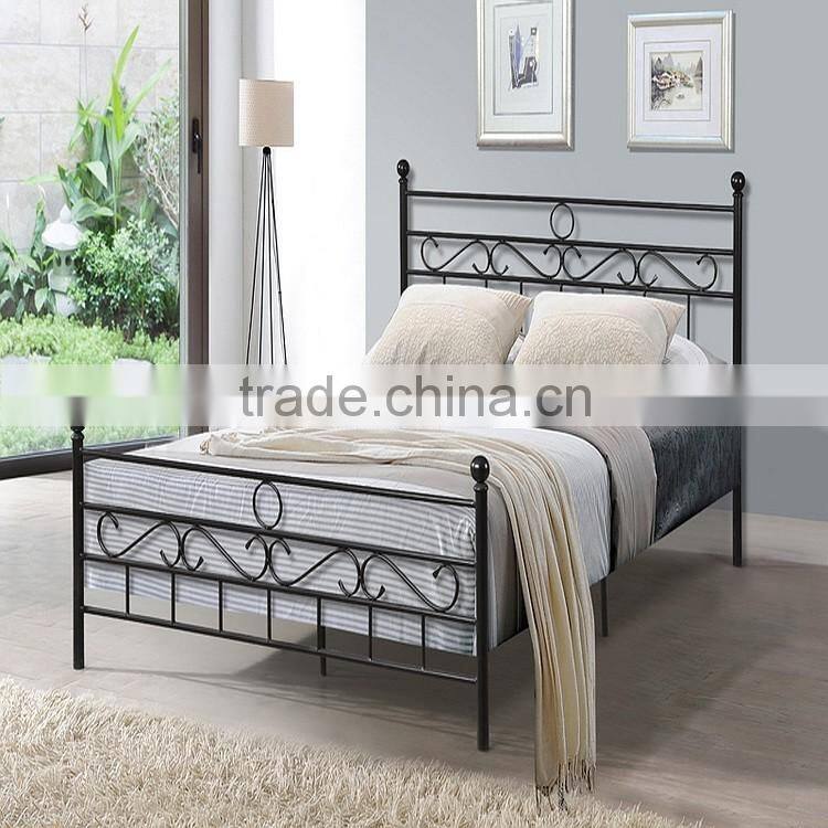 Hot sale steel cheap hostel iron single bed frame metal single bed