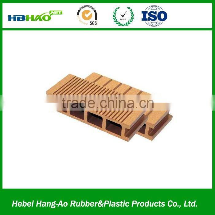 Anhui anti-UV groove outdoor hollow plastic composite wpc decking