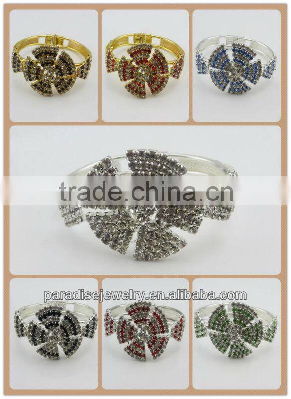 Heart shape design handmade rhinestone alloy cuff bracelet&bangle -SB0010