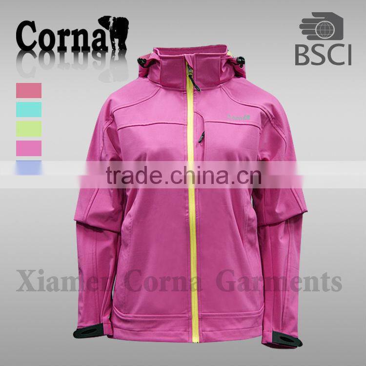 2016 New style windproof hiking softshell jacket women