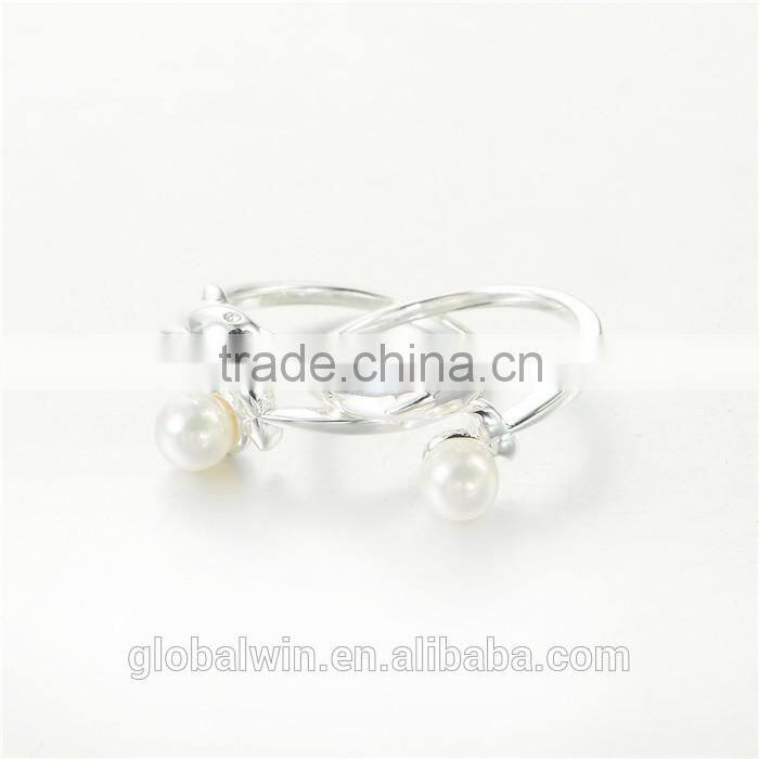 Engagement Gift Freshwater Pearl Solid Silver Rings For Sale