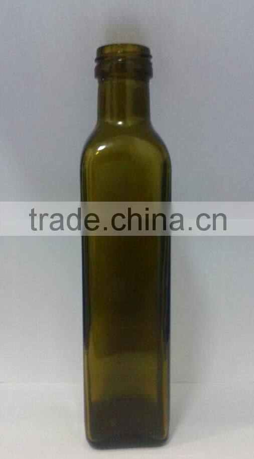 wholesales 250ml olive oil glass bottles for round and square shape made in China