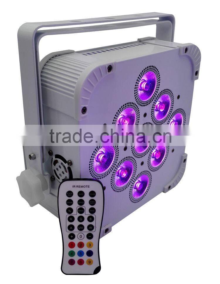 Mobile Stage DJ Par Quad IR WIFI 9*8W 10W 12W RGBW 4 IN 1 LED Rechargeable Battery Wireless Slim Flat Uplight