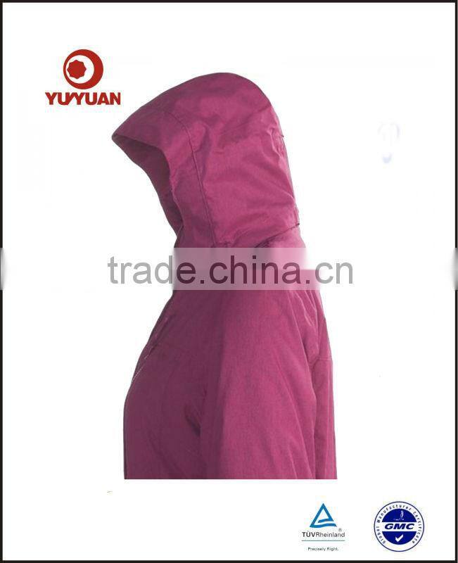 Women's professional waterproof windproof winter ski garment with hood