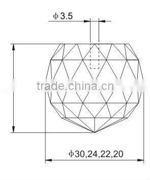 EP-046 20 Pack crystal ceiling lamp end fixture for 3 Strand Fiber for luxury chandelier decoration