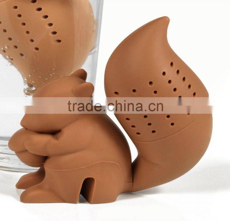 Squirrel silicone tea Infuser for Loose Tea Leaf Strainer Herbal Spice Filter