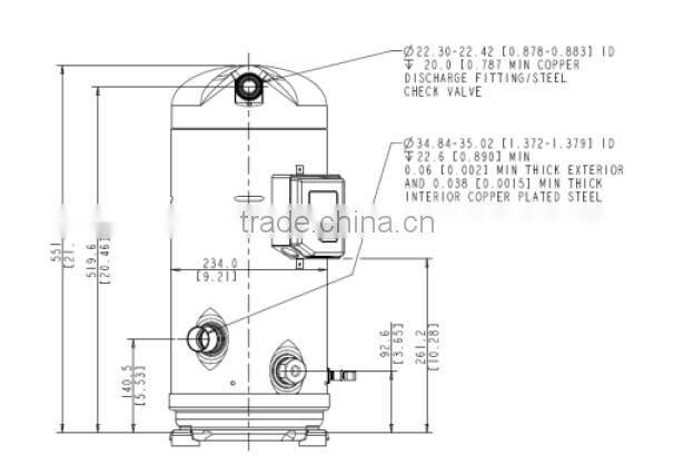 15hp Hermetic scroll copeland compressor ZR190KCE-TFD-522