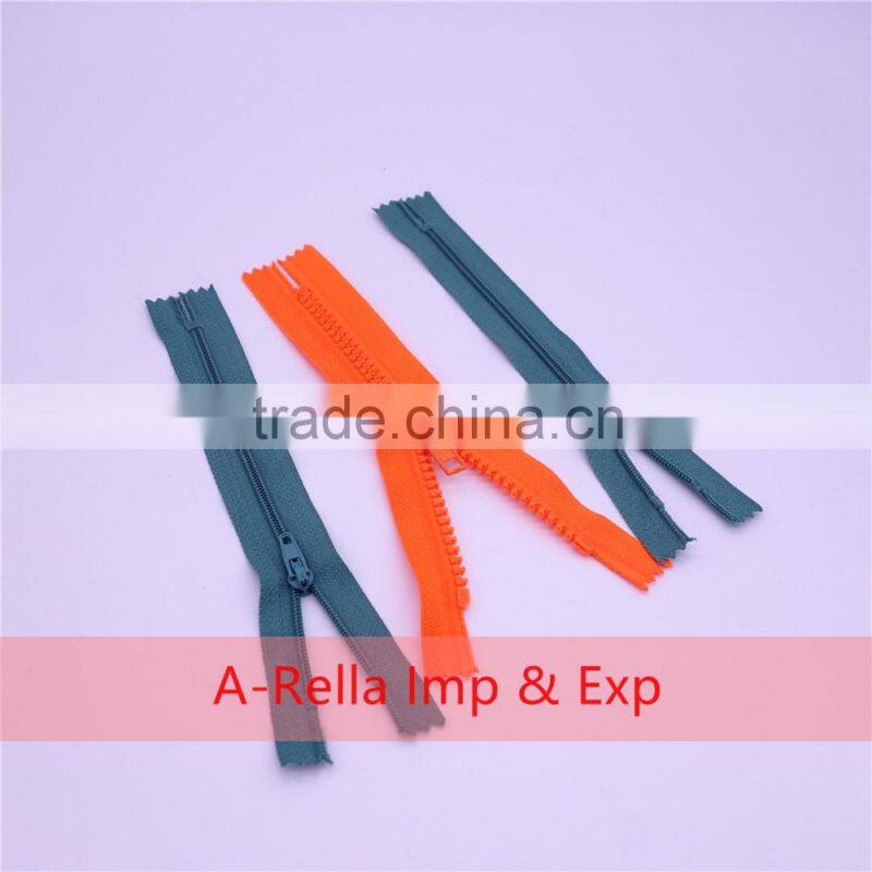 resin zipper close -end zipper for pocket