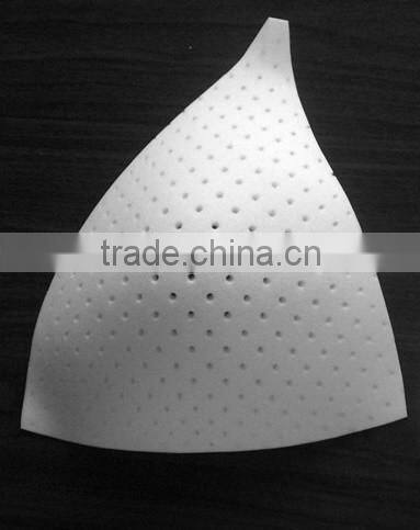 Triangle molded hard bra cup with hole 10106
