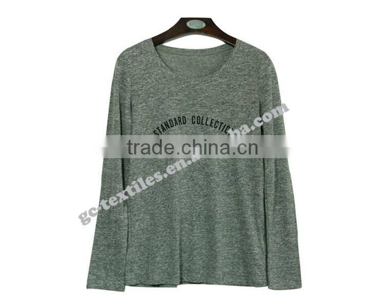 Girl's Manlange Grey Printed Standard Collection Long Sleeve T-shirts