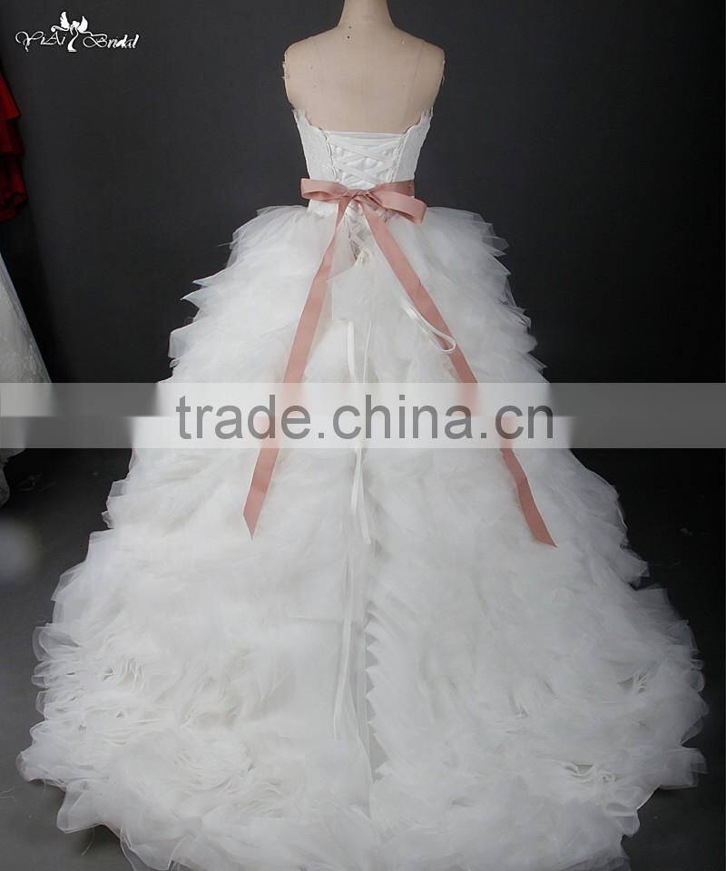 RSW913 Tulle Ruffle Skirt Vintage Lace Alibaba Express Wedding Dress Bridal Ball Gown