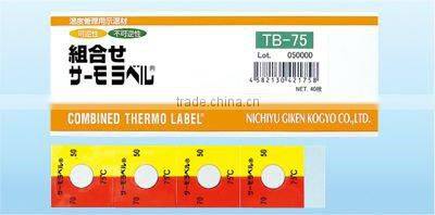 Temperature sensor label used to monitor electric connection parts at substation