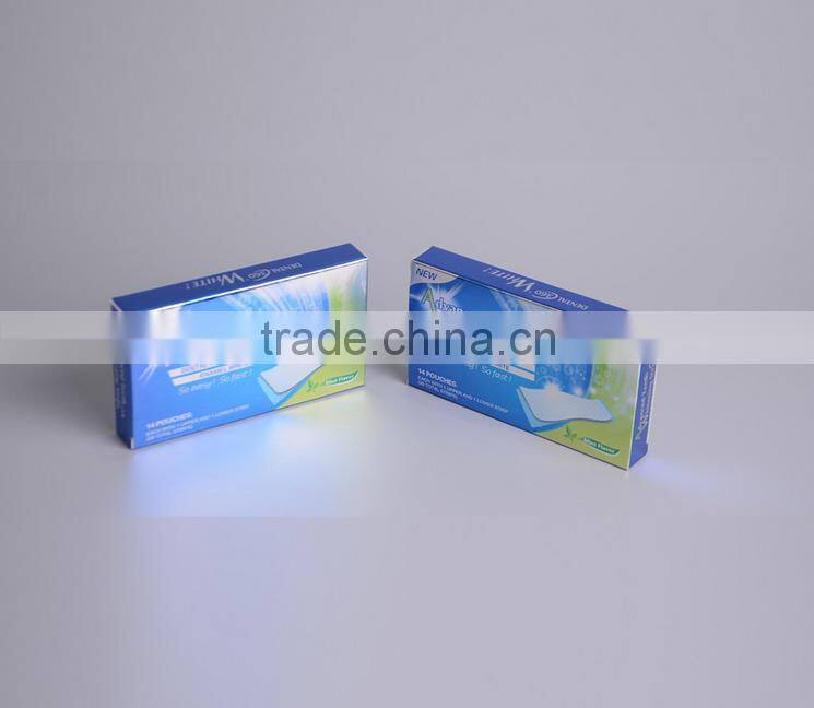 Eu standard professional teeth whitening strips with non peroxider, tooth whitening