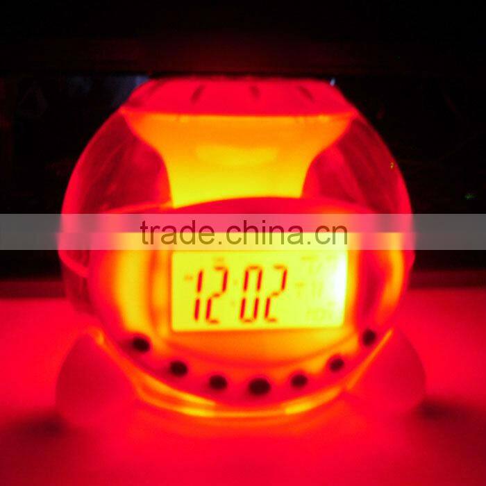 office&school promotional item gift 7 color light alarm clock with nature sound