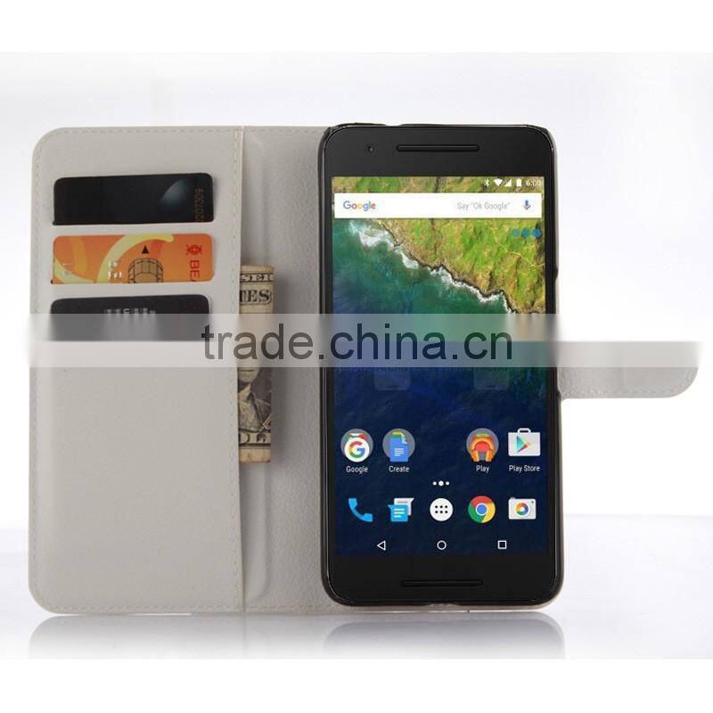 Quality COW SKIN TEXTURE Soft Wallet Stand PU Leather Case For HUAWEI NEXUS 6P angler FLIP LEATHER CASE