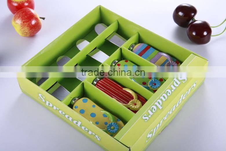 polyresin handle stainless steel butter knife set