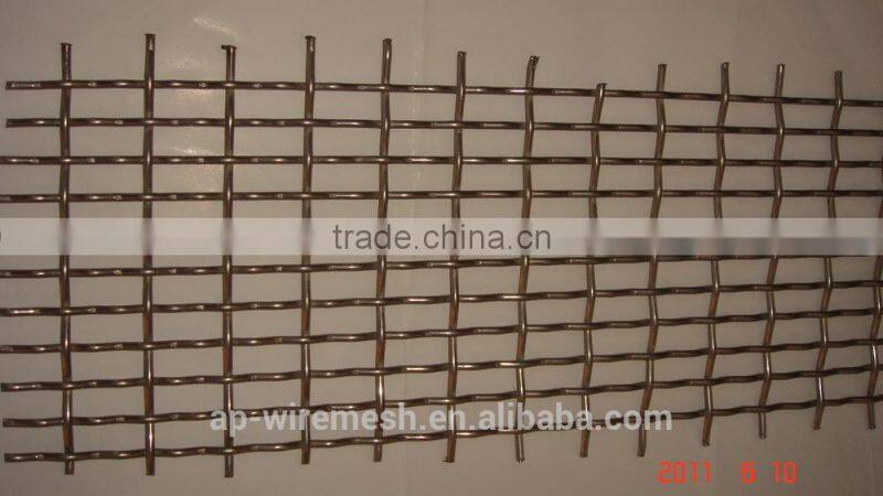 Hot square screening galvanized stainless steel crimped wire mesh (factory)
