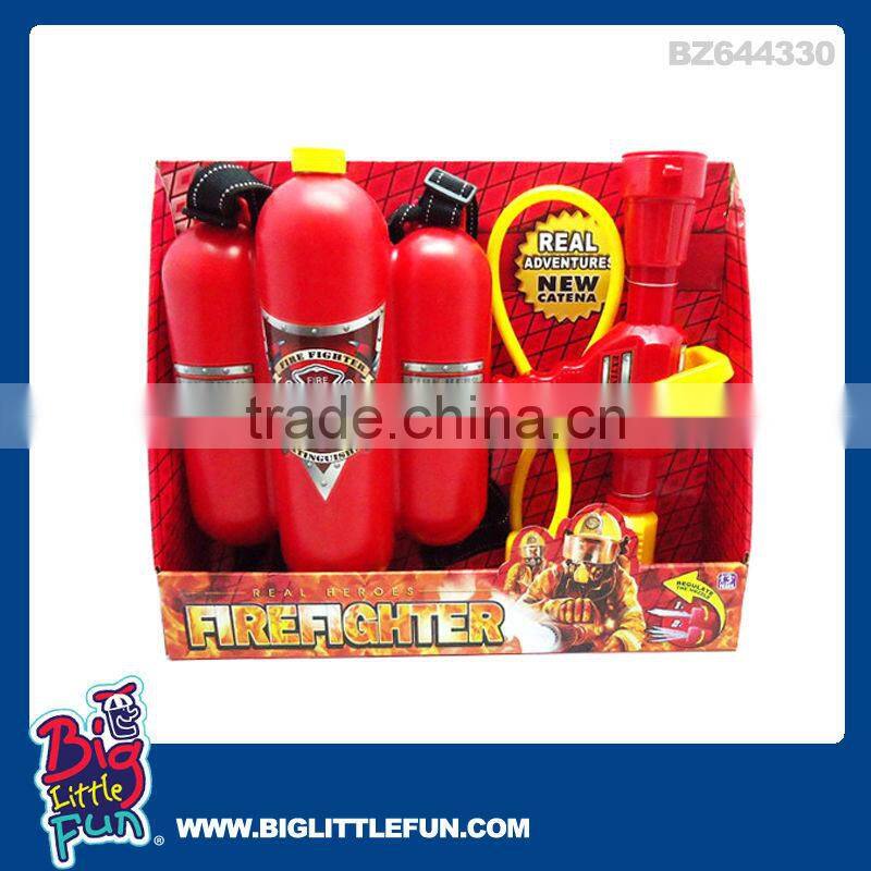 Fireman toy set with fireman helmet