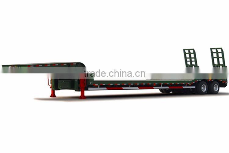 China manufacturer 3 axles 50T low flatbed deck truck semi trailer or flat bed tow trucks