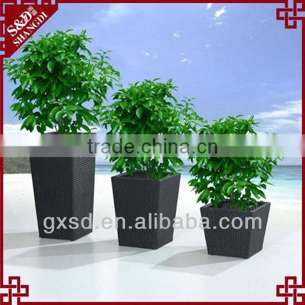 HQ Tall Flower Pot Plant Rattan Style plastic plant pots wholesale