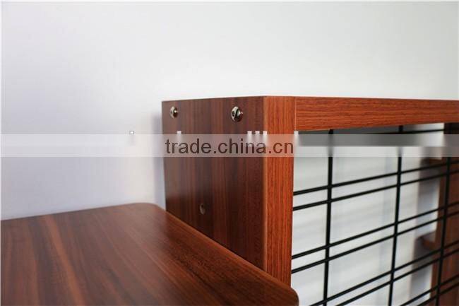 Customized flooring detachable 4-tier wheels retail store wood display shelf