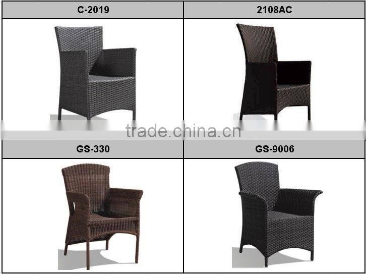C - 2009 power coated aluminum outdoor rattan arm chair