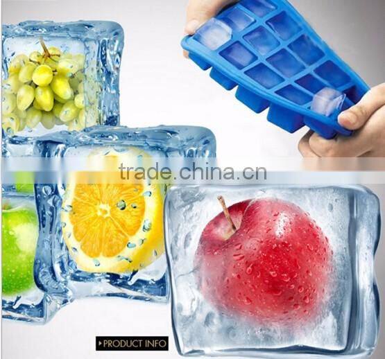 Amazon hot seller silicone quadrate ice cube tray