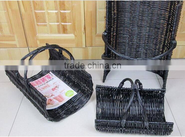 Hotsale light wicker magazine basket for storing books