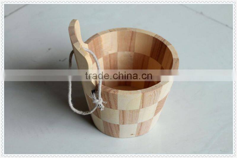 2015 high quality hot sell decorative handmade unfinished wooden barrel with handle