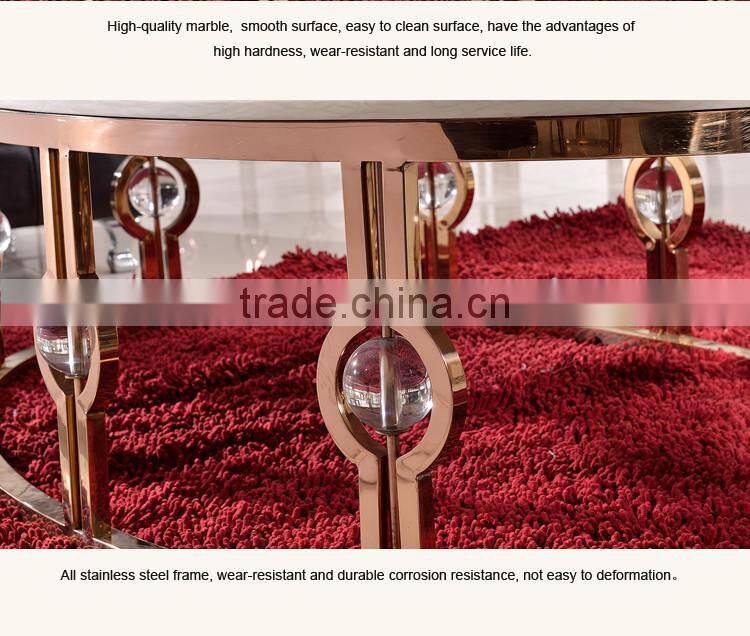 Stainless Steel Marble Modern Gold Coffee Table C366