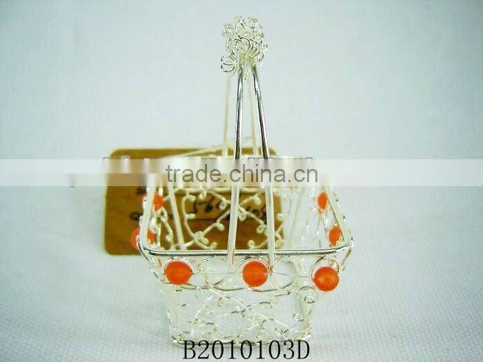 Silver Metal Chirstmas Decorative basket