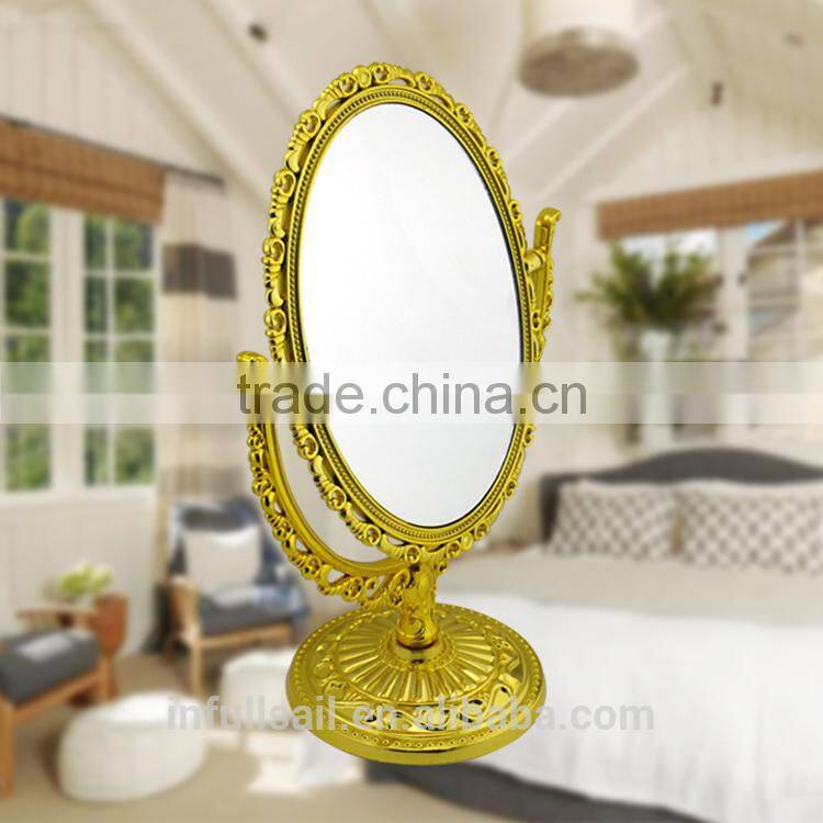 Plastic cosmetic mirror double side desk top mirror