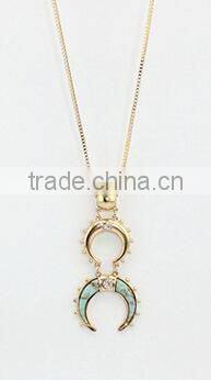 fashion jewelry white stone necklace chain turquoise necklace