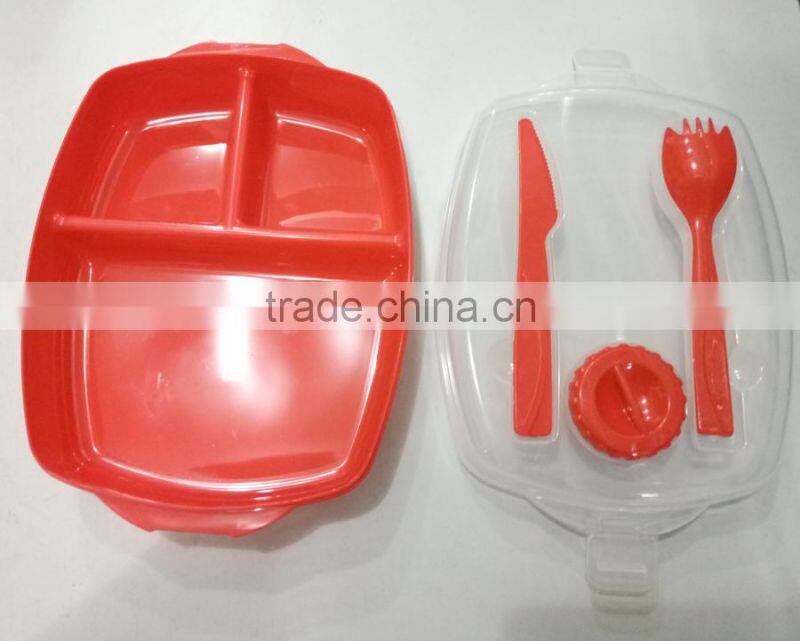 BSCI Factory LFGB FDA Passed 3 Compartment Lunch Box,Plastic Food Container