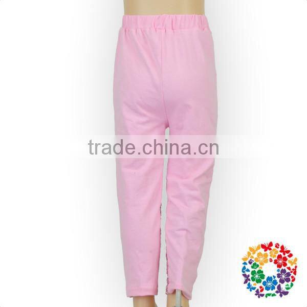 Purple Knit Cotton Sequins Sparkly girl tight leggings pants Wholesale baby girl leggings