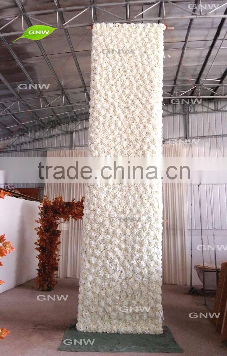 GNW FLW1608025-001 20ft white hydrangea flower wall for wedding stage backdrop