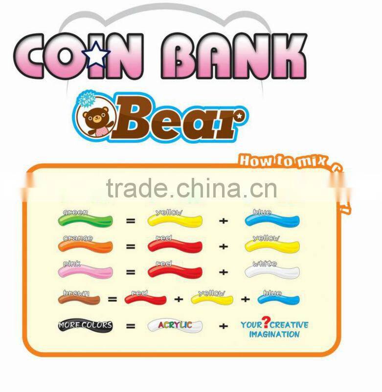 factory DIY Coloring Bear Shape Coin Bank