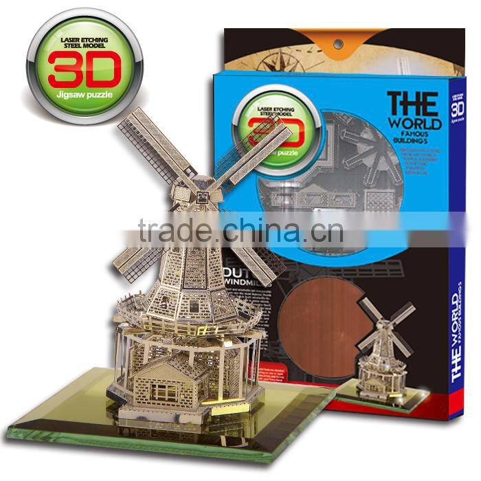 Building block puzzle design 3D metal puzzle famous building model High quality stainless steel triumphal arch shape